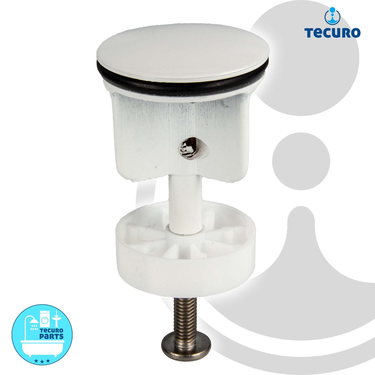 Tecuro Eccentric Plug Diameter 40 mm White Ral 9016, Drain Plug Insert for Drain Cover Hair Catcher - image 2