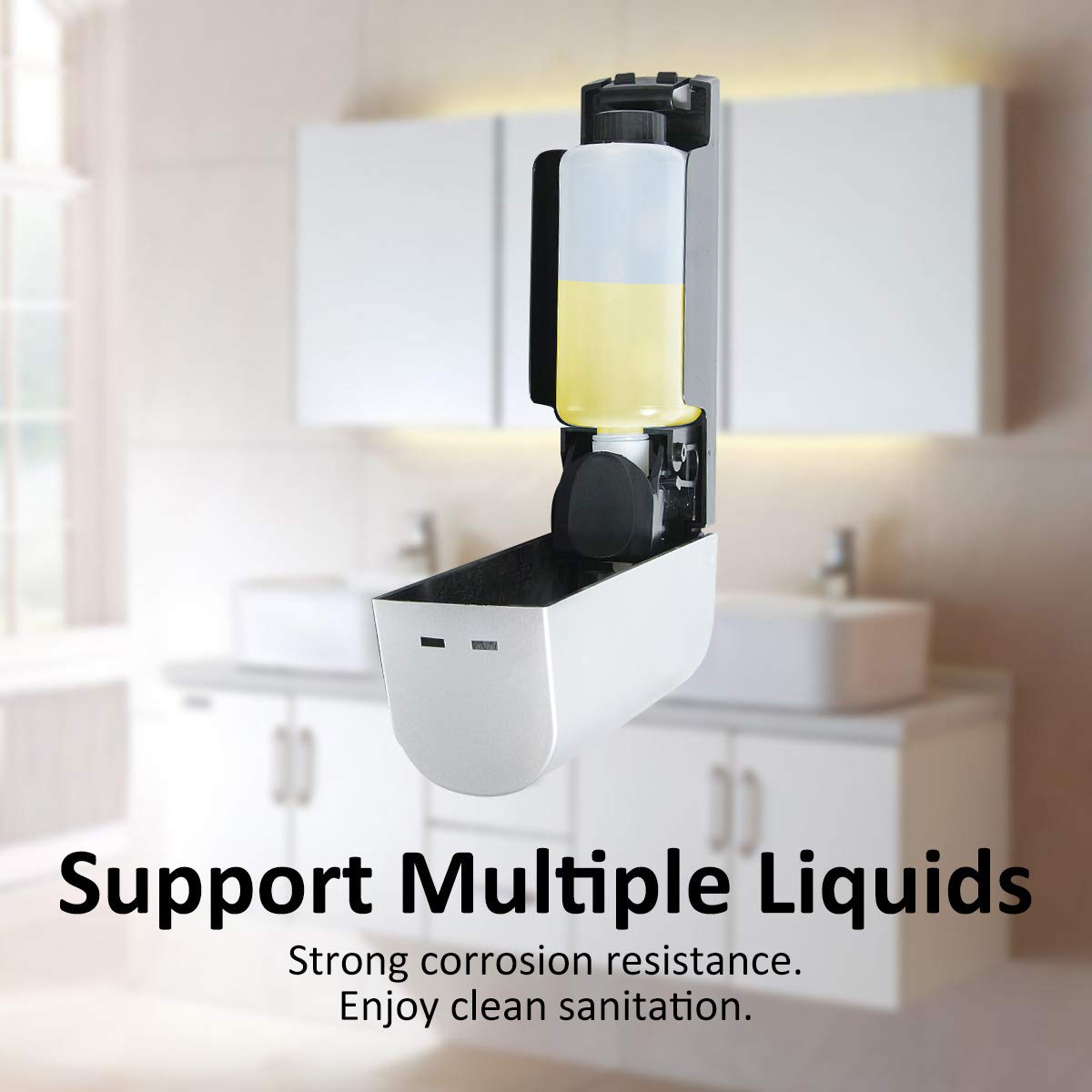 ILIKEPOW Soap Dispenser Silver for Shower Wall Mount - image 4