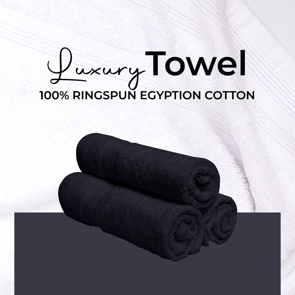 Dolce Vari 10-Piece 100% Egyptian Cotton Towel Set - Luxurious 500GSM Soft Towels, Highly Absorbent & Extra Large - 4 Face, 4 Hand, 2 Bath Towels - image 2