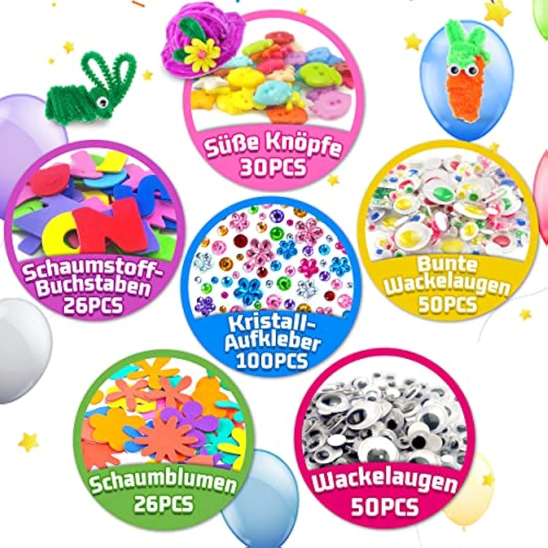 2000+ Pcs Kids Craft Supplies Kit - DIY Art Box Ages 4-8