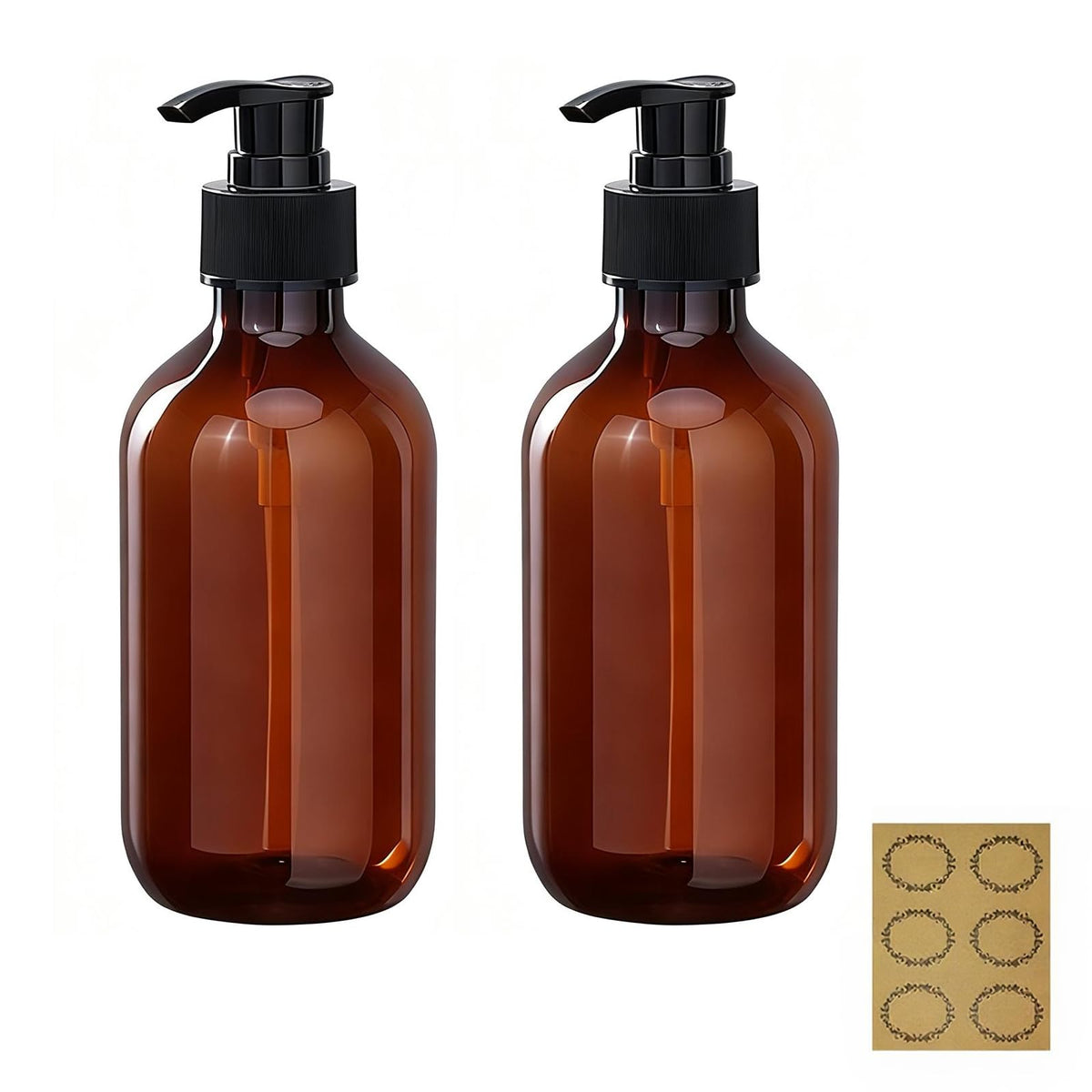 2Pcs Pump Bottle Dispenser, Alledomain 300ML/10OZ Refillable Empty Press Pump Bottles - image 1