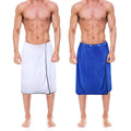 kilofly Men's Microfiber Shower Wrap | 2-Pack Adjustable Bath Towels