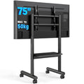 5Rcom Mobile TV Stand on Wheels - Rolling Trolley for 40-75 Inch Screens