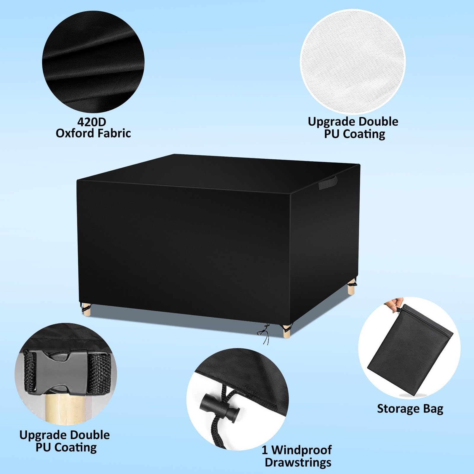Wanocean Waterproof Patio Furniture Cover | 420D Oxford Rattan Cover