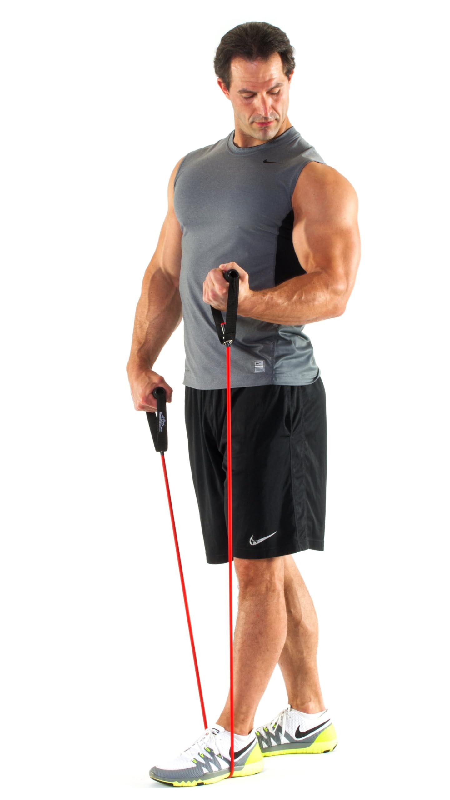 Black Mountain Products Resistance Band Set - 6 Levels with Handles