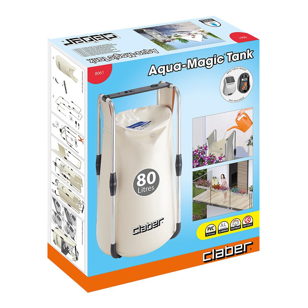Claber Aqua-Magic Tank 8061 - 80L Foldable Water Tank for Irrigation