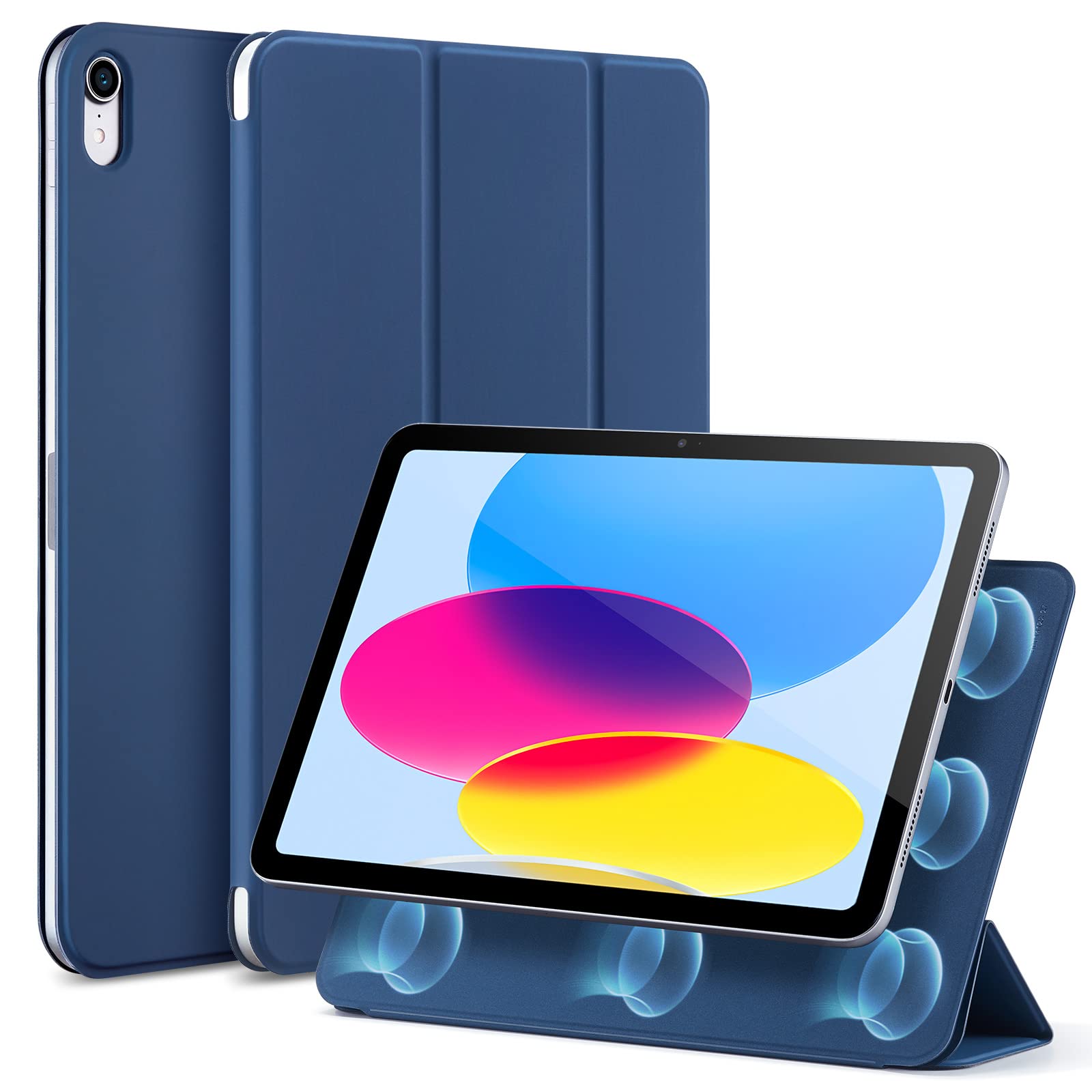 ESR iPad 10th Generation Magnetic Case – Trifold Stand, Navy Blue