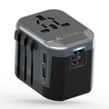 AUNNO Universal Travel Adapter | 2 USB-C & 2 USB Ports | All-in-One Plug