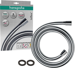 Hansgrohe Isiflex Shower Hose – 1.60m Flexible Anti-Kink Chrome Hose