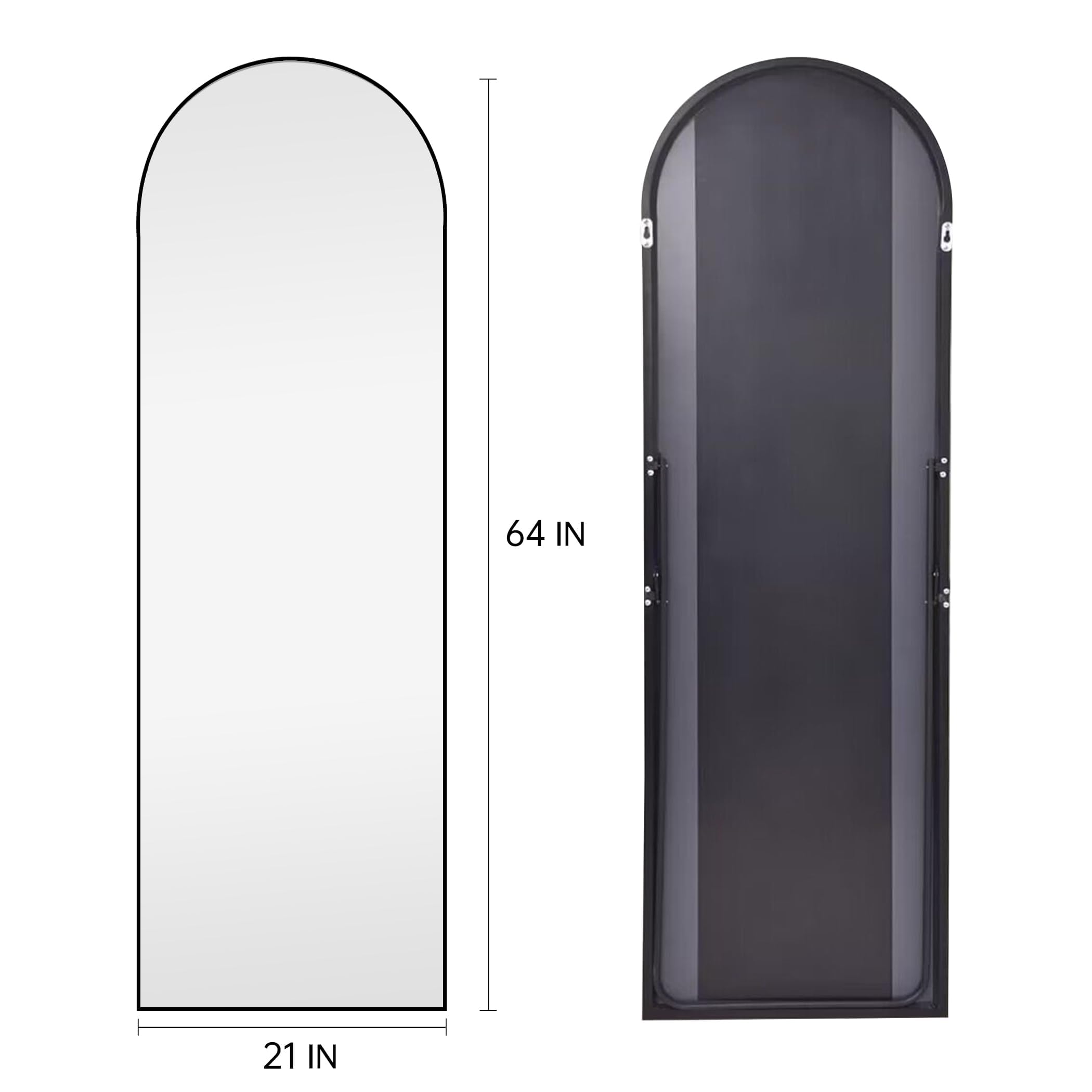 KOCUUY Arched Full Length Mirror | 161x52cm Aluminum Alloy Floor Mirror