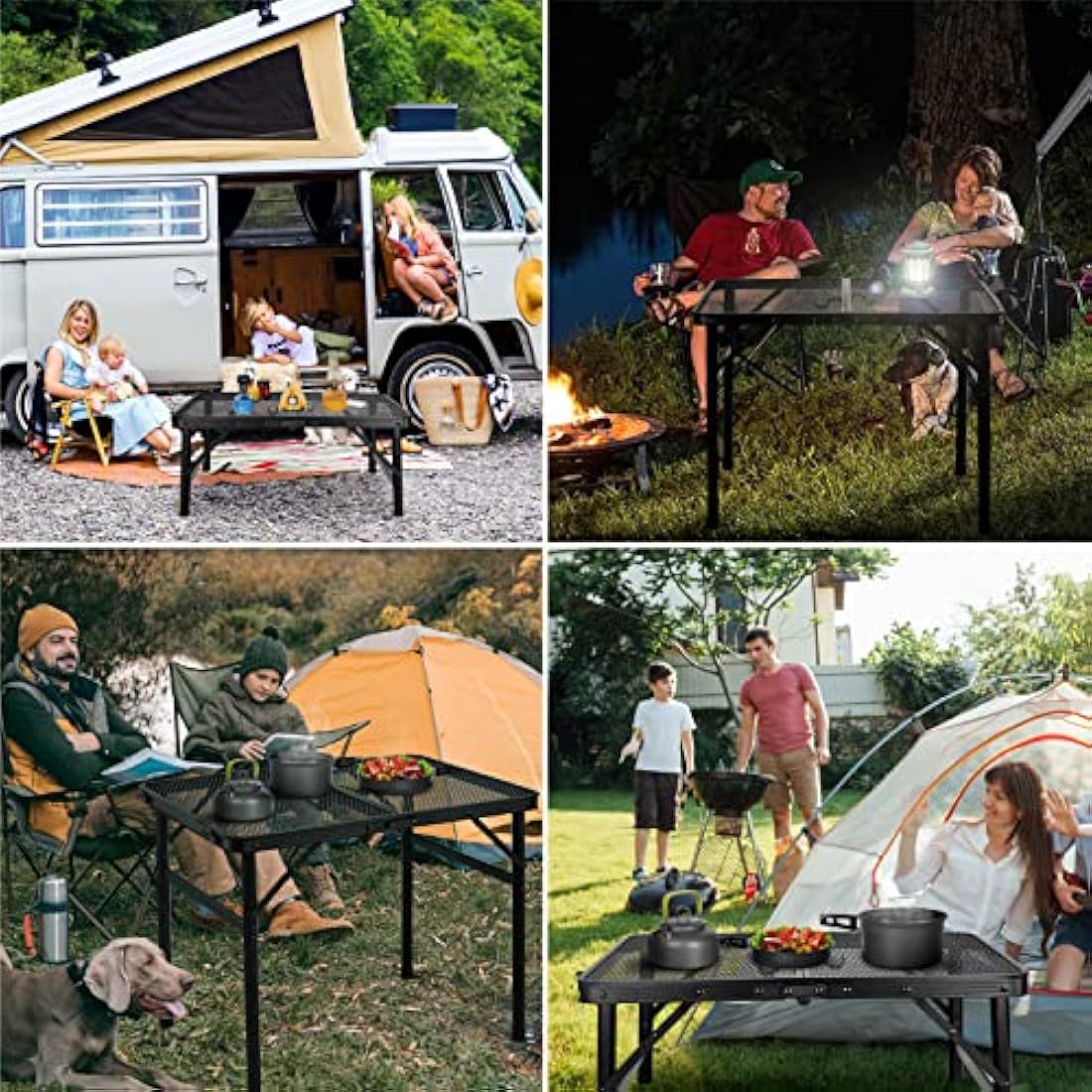 Odoland Portable Camping Table – Height Adjustable Aluminum Folding Table