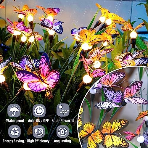 Jolof Store Solar Butterfly Garden Lights – Swaying Outdoor Decor (4 Pack)