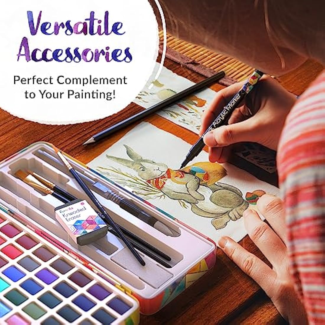 Funcils Professional Watercolour Paint Set - 50 Colors for Artists