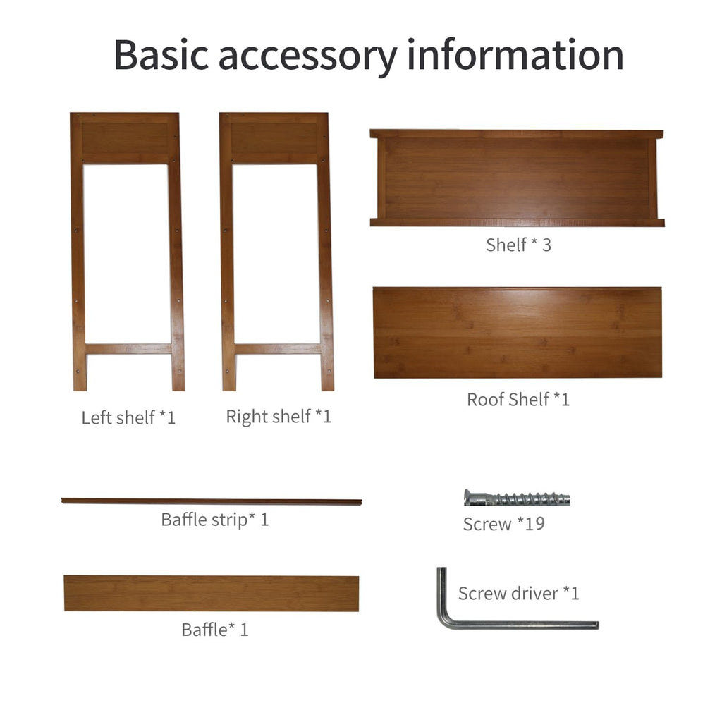 SOBIBO 4-Tier Bamboo Shoe Rack Organizer | 80cm Storage Shelf - Brown