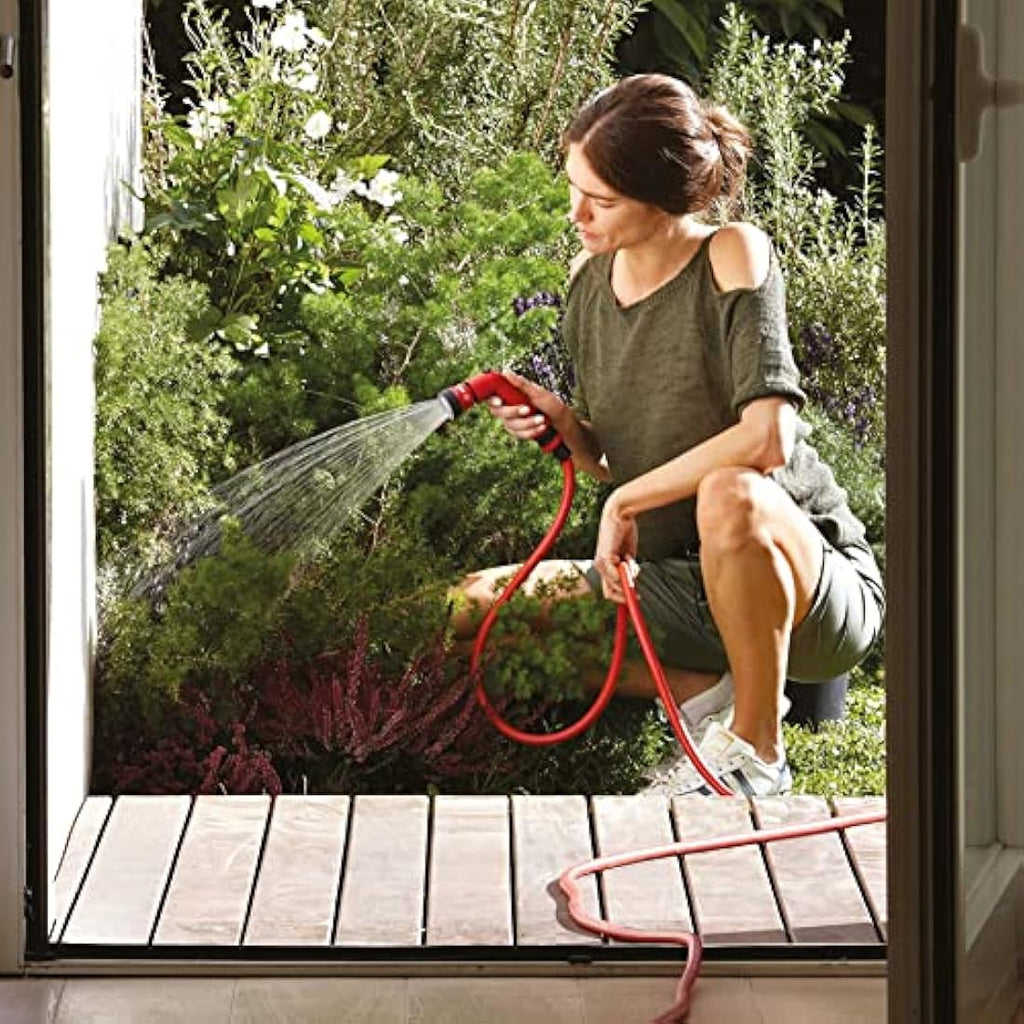 FITT YOYO 15m Extendable Garden Hose | Flexible Kink-Free Pipe - Red