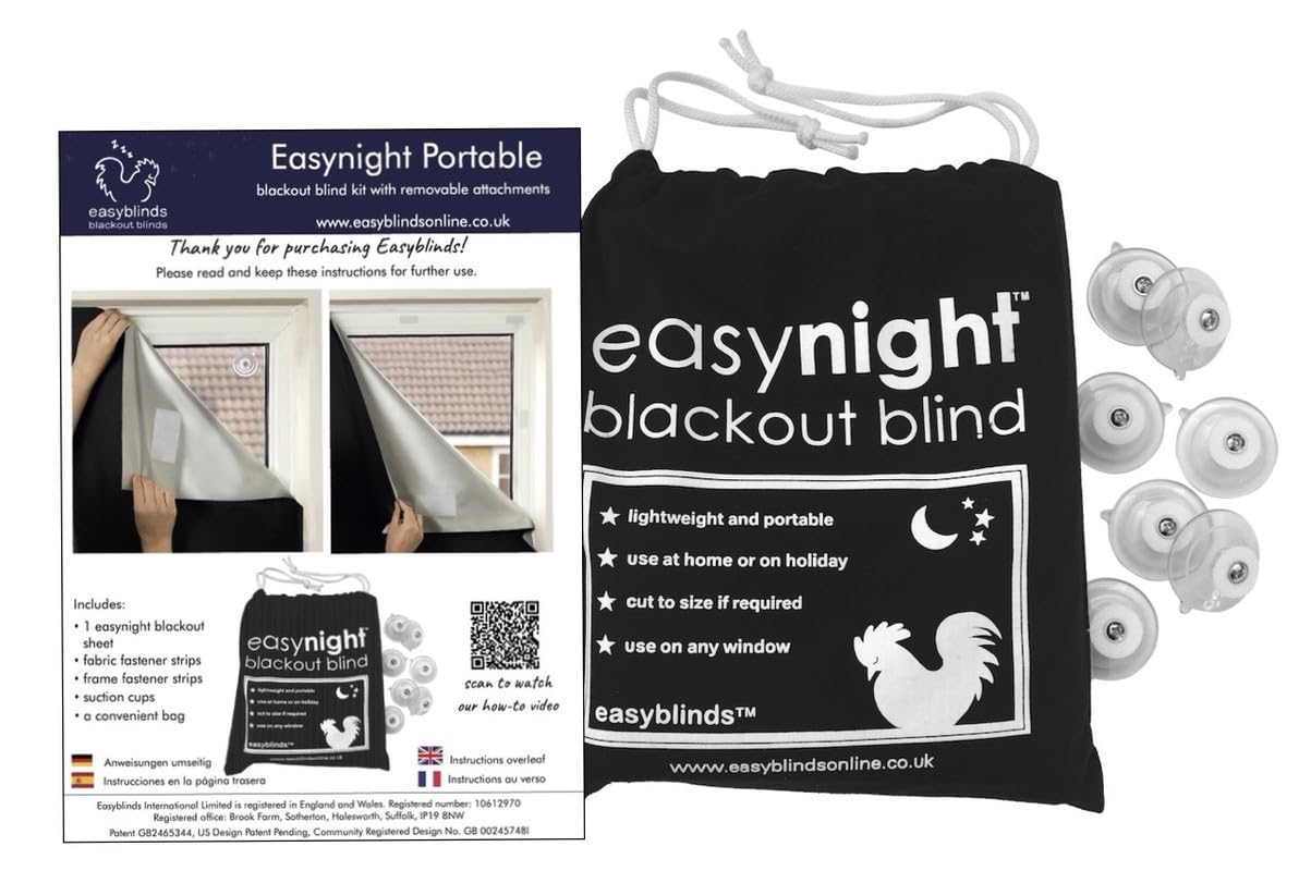 Easynight Portable Travel Blackout Blind | XXL Light Blocking Fabric