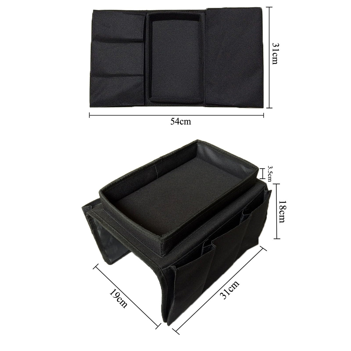 Ccomage Sofa Armrest Bag with 6 Pockets Living Room Couch Hanging Storage Bag Space Saving Chair Tray Sofa Organizer Removable Couch Caddy Pocket for - image 2