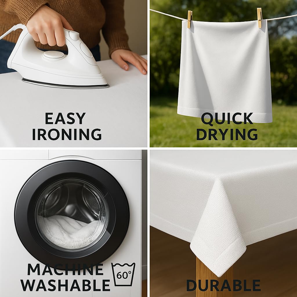 Table Runner Made of Minimate Fabric Modern, Smooth, Wide Hem, Non-Iron, Durable, Washable at 60°C, Can be Tumble Dried, Kitchen and Living Room - image 5