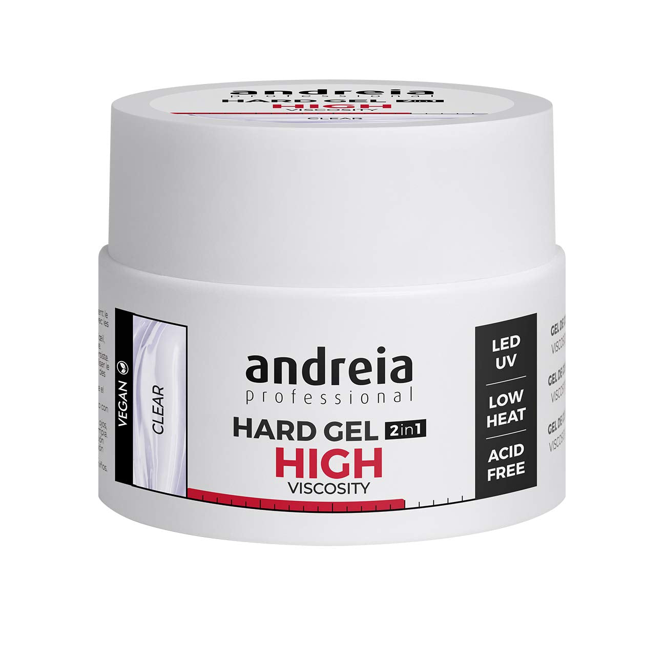 Andreia Professional Hard Gel 2-in-1 – High Viscosity Vegan Builder Clear 44g