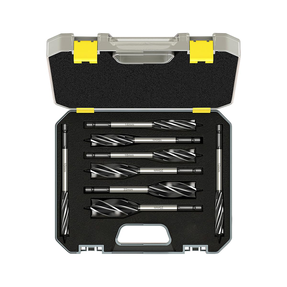 Meccion 8-Piece Wood Auger Drill Bit Set | 1/4 Inch Hex Shank 10-25mm