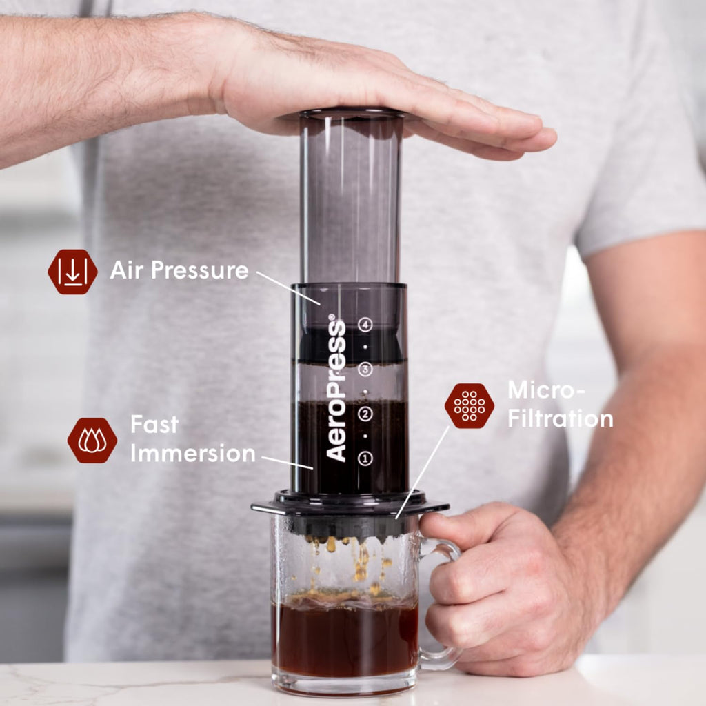 AeroPress Clear Coffee Press – Shatterproof Tritan 3-in-1 Brewer