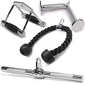 Yes4All 4-Piece Cable Attachment Set: Tricep Rope, V-Bar, and Straight Bar