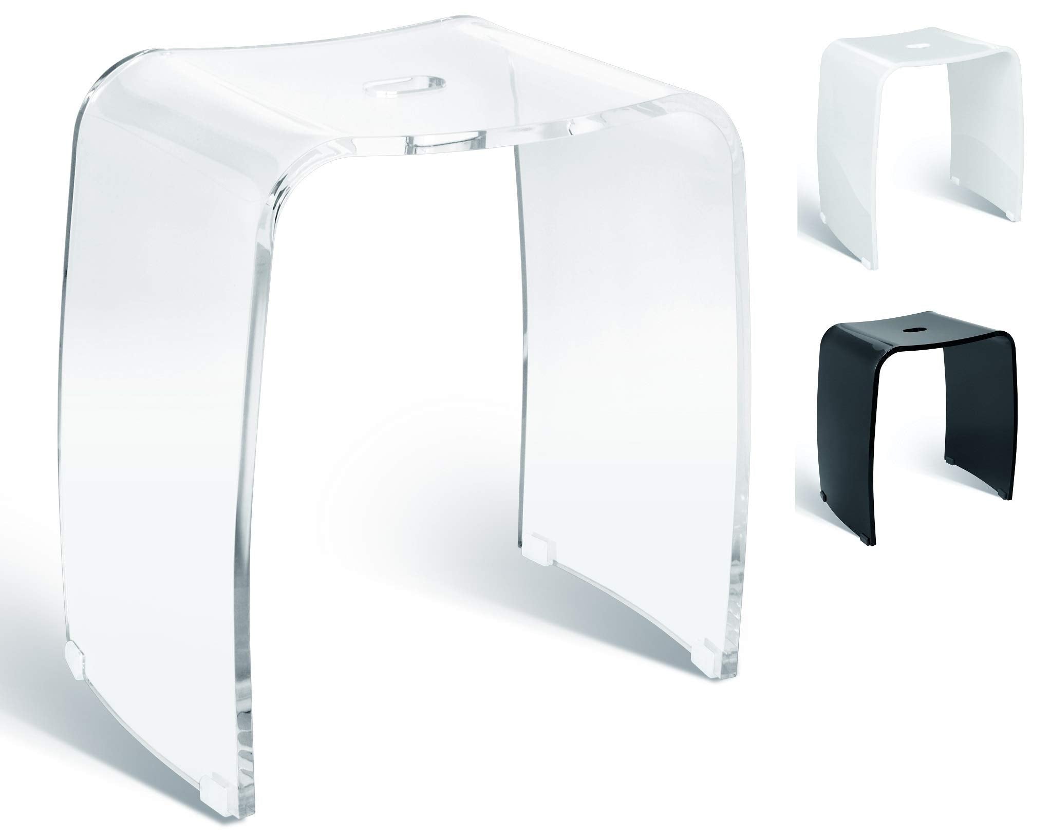 Libaro Clear Acrylic Shower Chair – Modern 400 lb Capacity Bath Stool