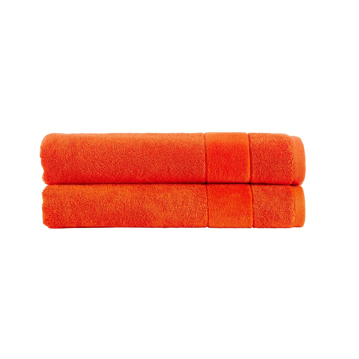 Christy Prism Bath Towel Set | 2 pieces | Vibrant Colours | 100% Turkish Cotton | Super Soft and Fluffy | Quick Dry | Orangeade Orange - image 1