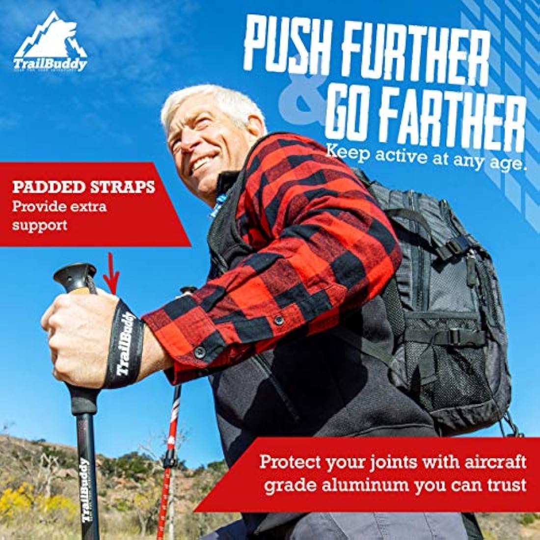TrailBuddy Trekking Poles – Lightweight 7075 Aluminum Hiking Sticks