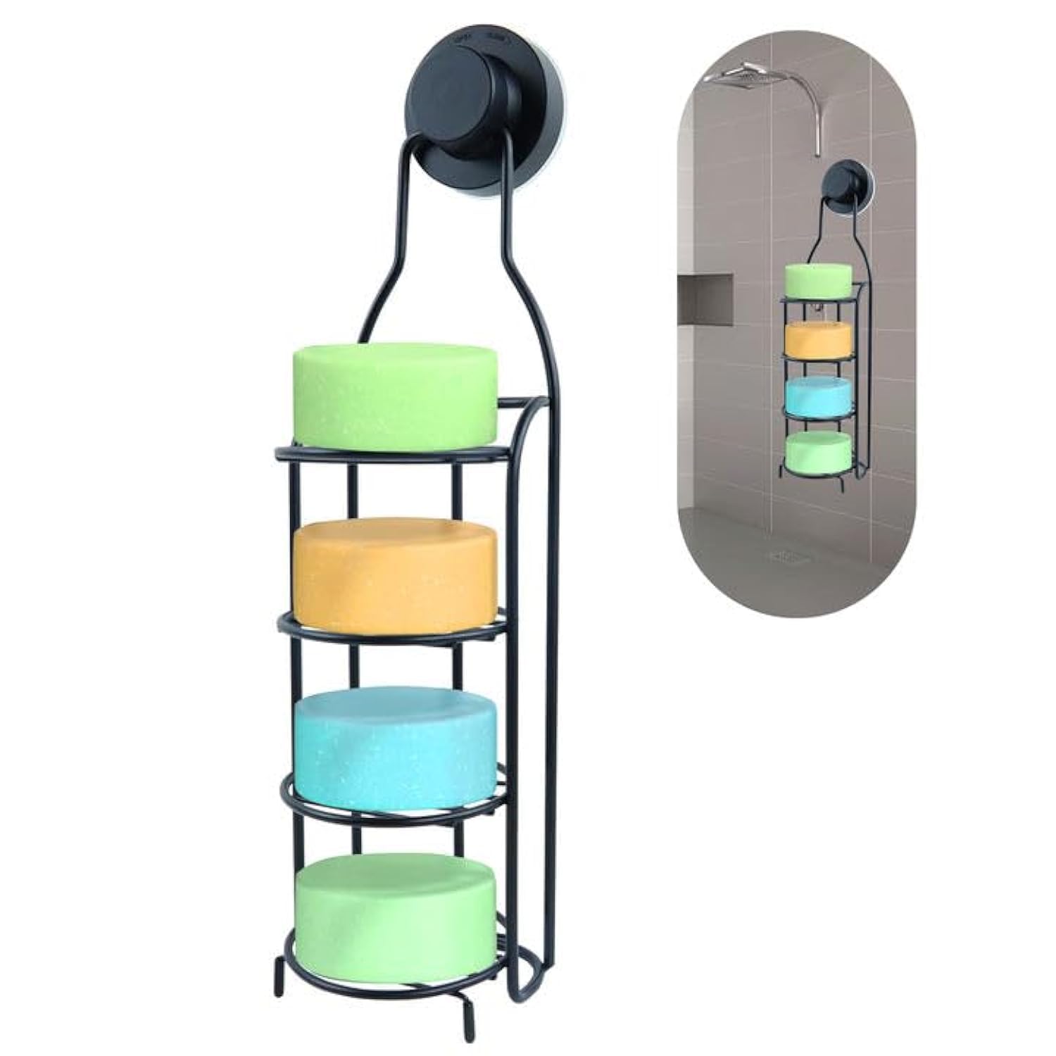 Mumisuto 4-Tier Soap Dish Holder | Rustproof Stainless Steel Suction Caddy