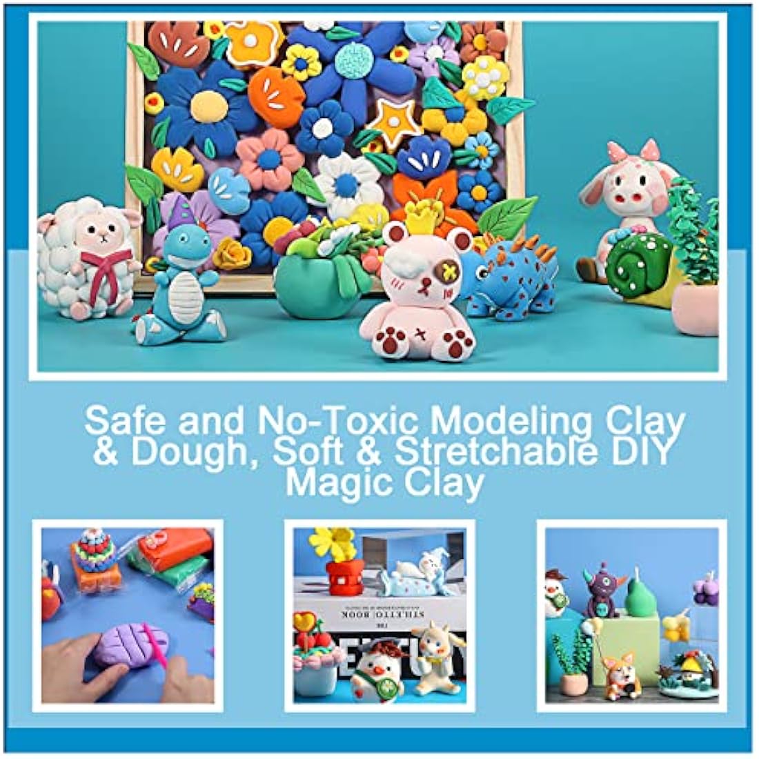 QMAY Air Dry Clay - 48 Colors Non-Toxic Modeling Clay Kit for Kids