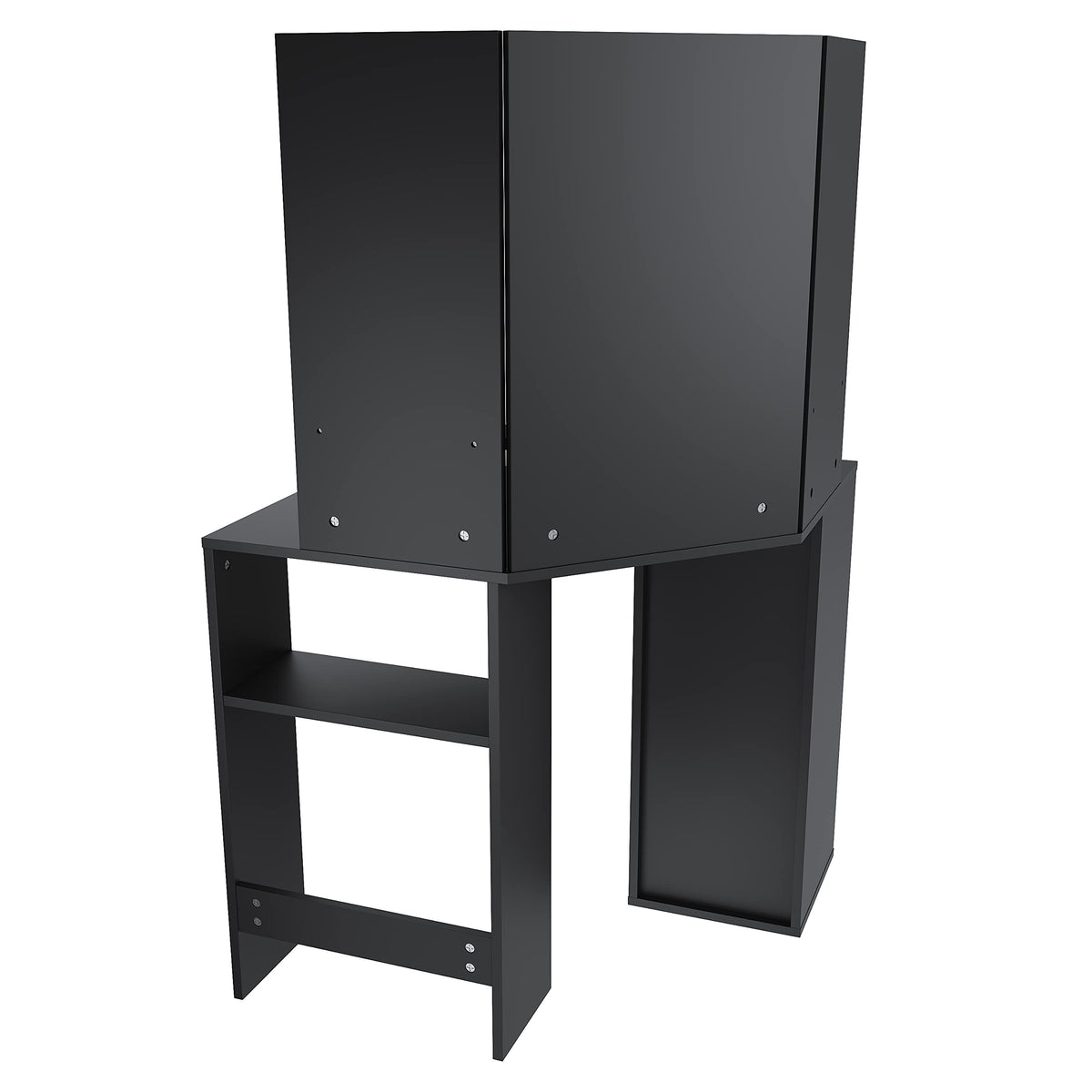 ELEGANT Corner Dressing Table with Padded Stool, Vanity Desk with 5 Drawers - image 3