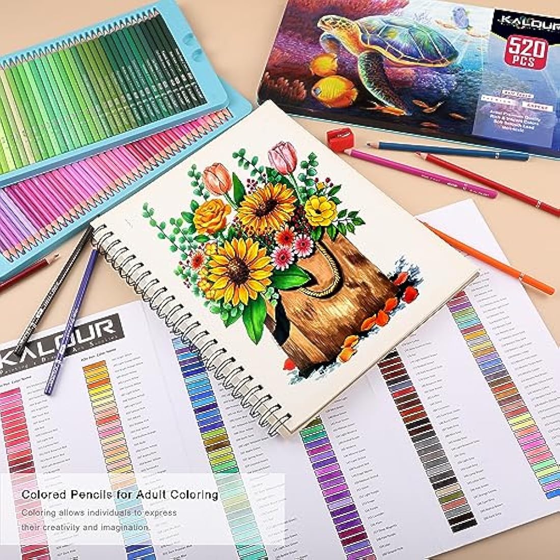 Kalour 520 Colouring Pencils Set | Soft Core Art Drawing Pencils