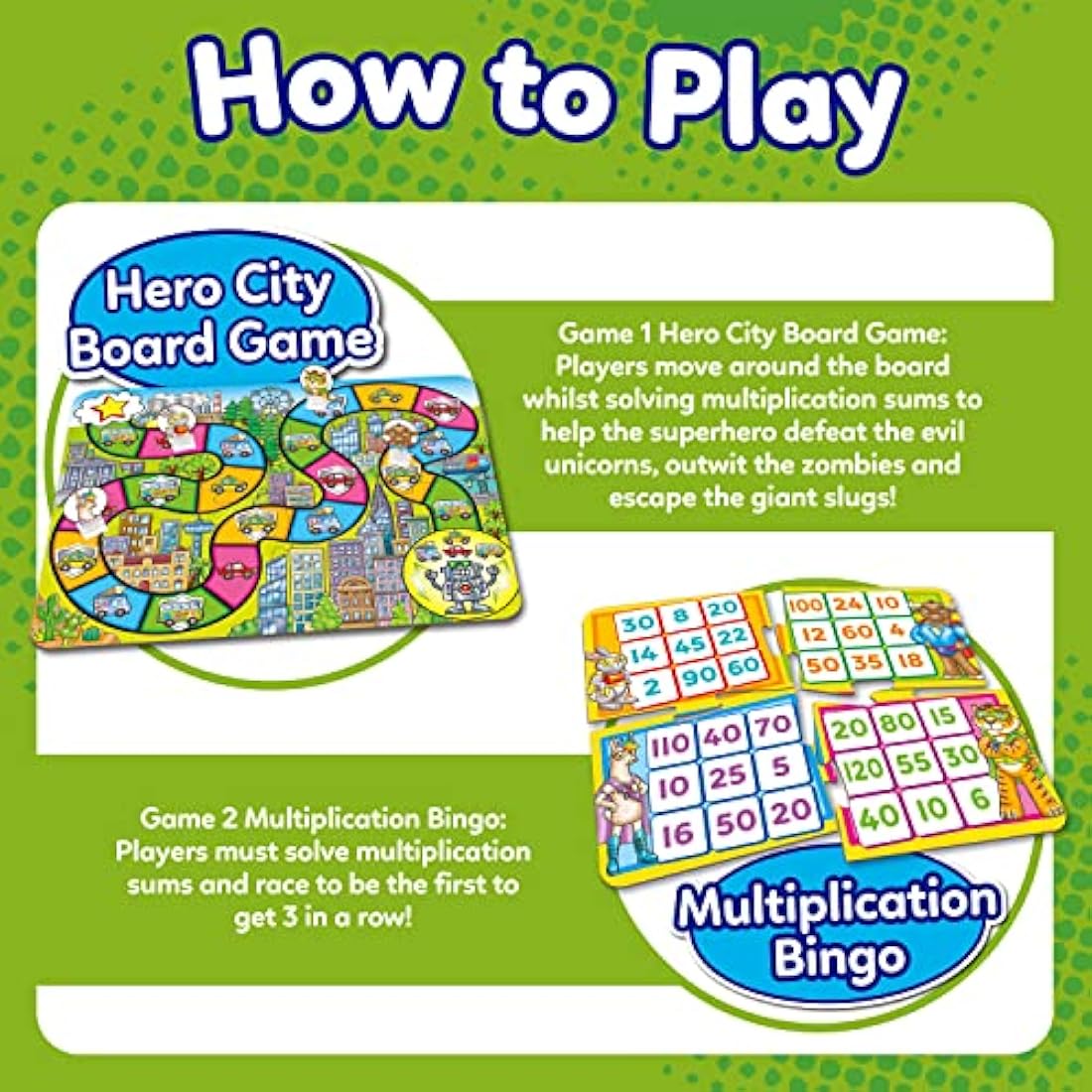 Orchard Toys Times Tables Heroes – 2-in-1 Maths Games for Kids Ages 6-9