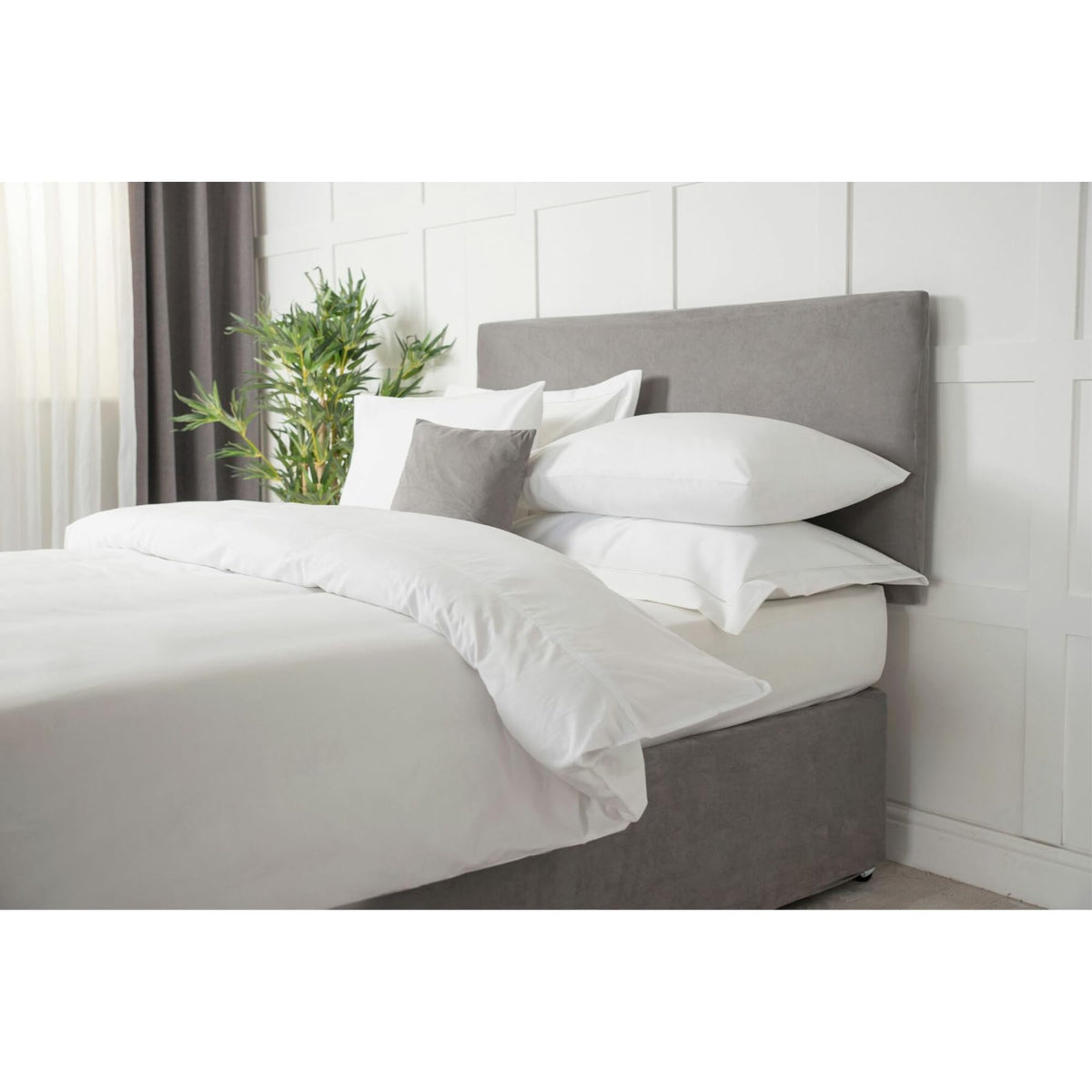 Belledorm Headboard Wrap - Transforms a drab looking Headboard - Luxury Faux Suede - 90cm Height White, Single