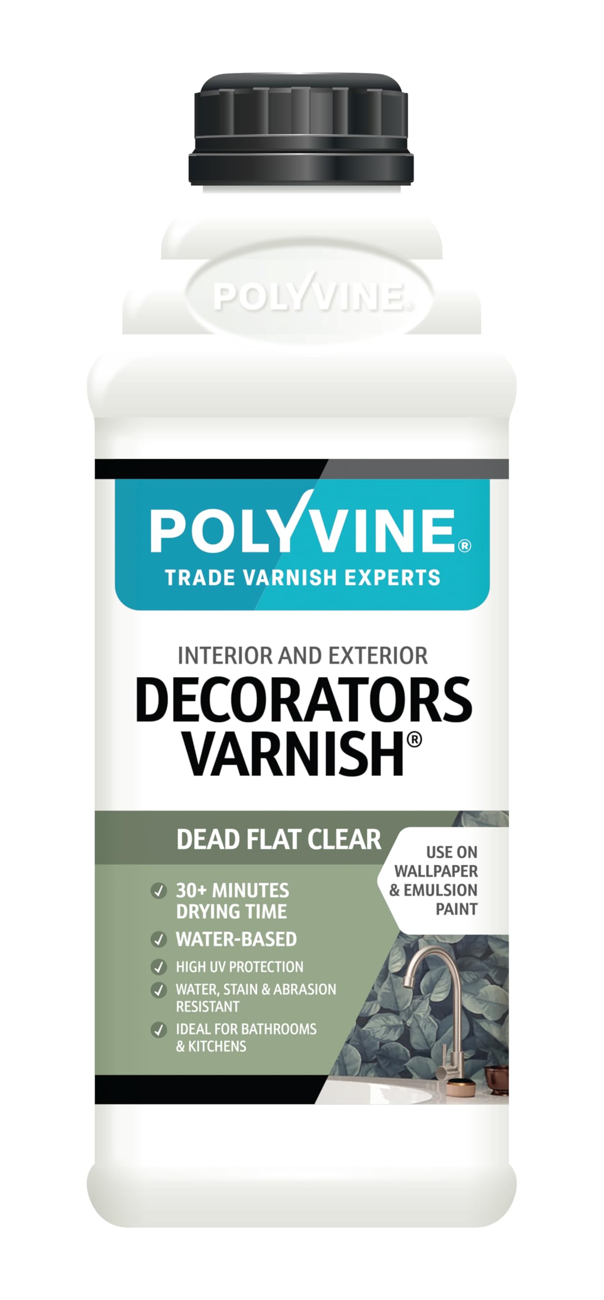 Polyvine Decorators Varnish Dead Flat – UV Protection Clear Sealant 1L