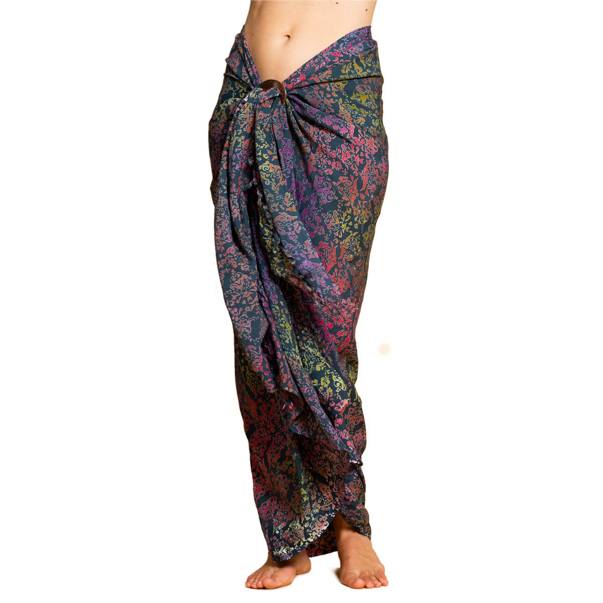 PANASIAM Sarong – Handmade Batik Viscose Pareo in Petrol, Large