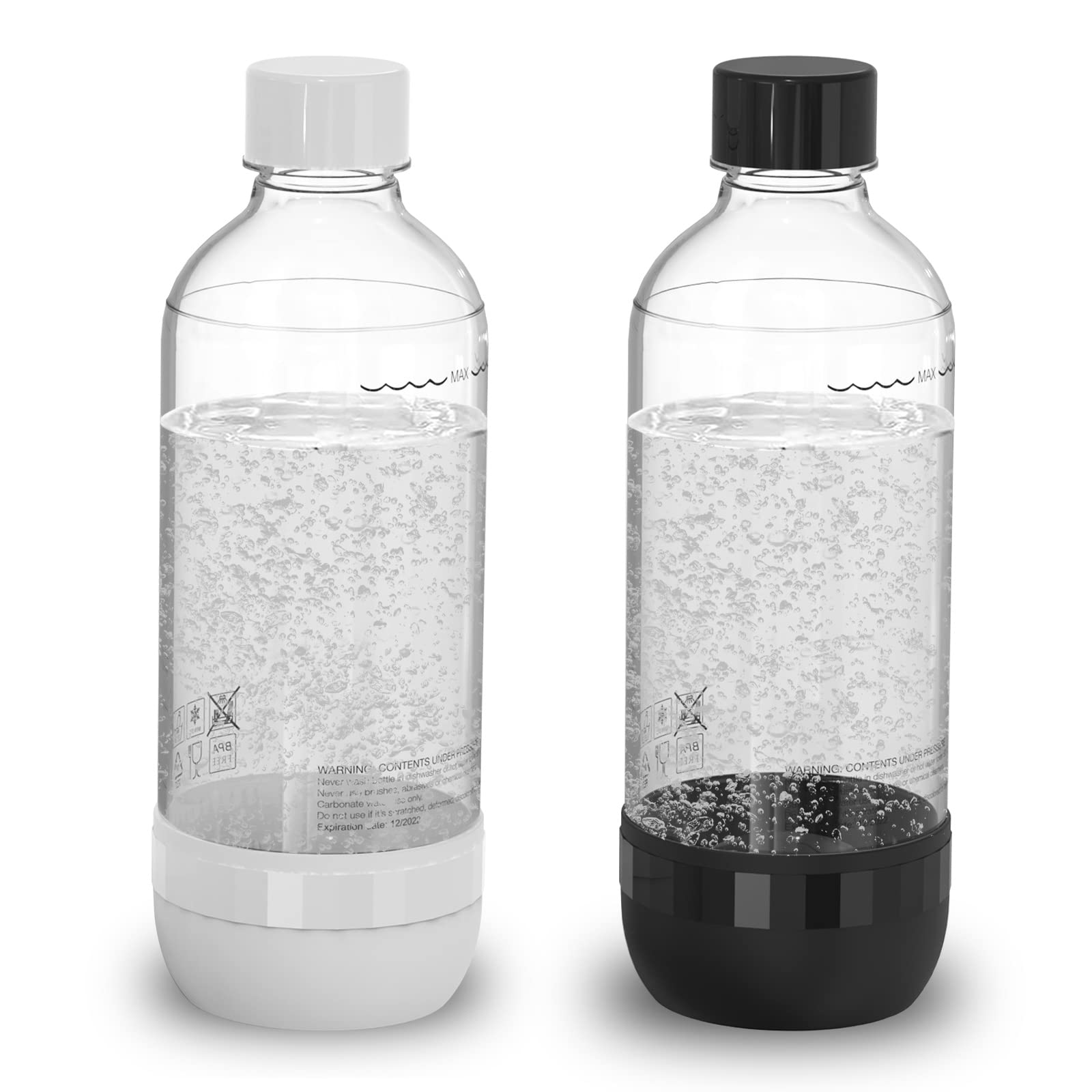 Pinci Reusable Soda Bottle | BPA Free PET Plastic 1L (2 Pack)