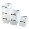 Farmoon 5L Plastic Storage Boxes, Clear Latching Container, 6 Packs