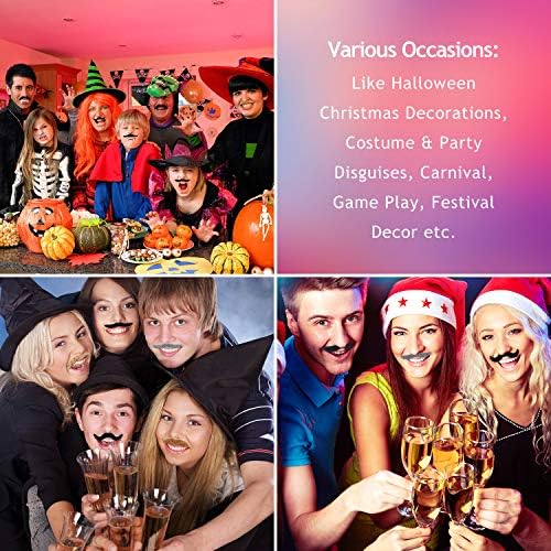 48 Pack Self Adhesive Fake Moustache Set for Costumes