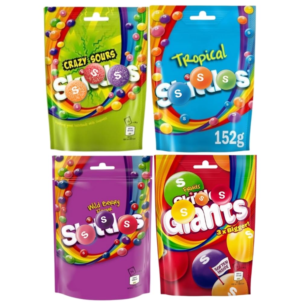 Jolof Store Assorted Fruit Chewy Sweets Sharing Pouches - Pack of 4