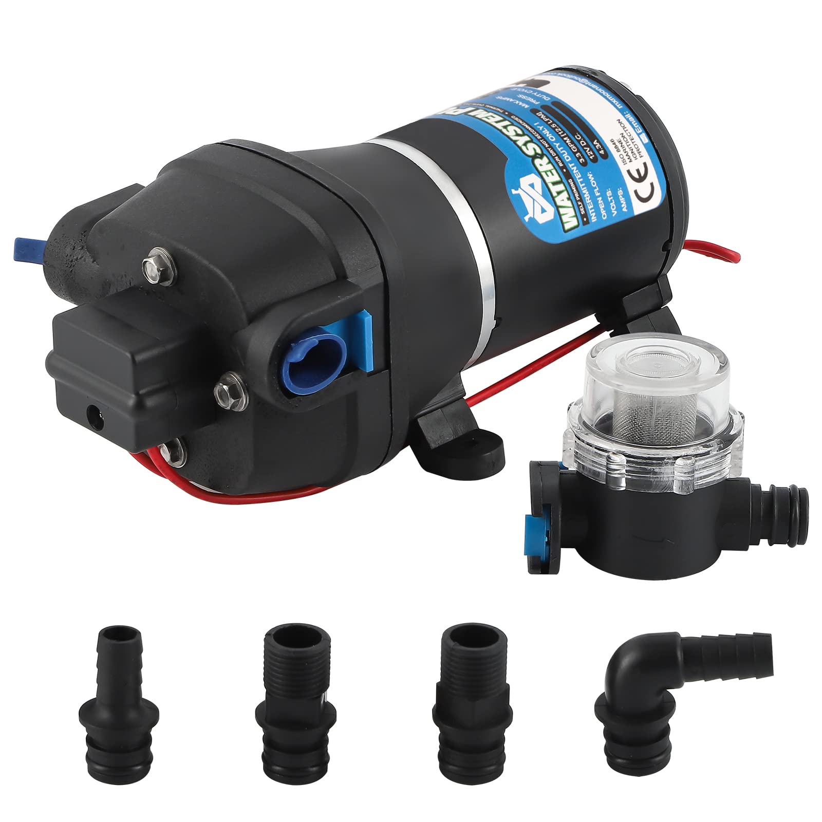 Mxmoonant 12V DC Water Pump | 12.5LPM Self-Priming Booster for RV & Boat