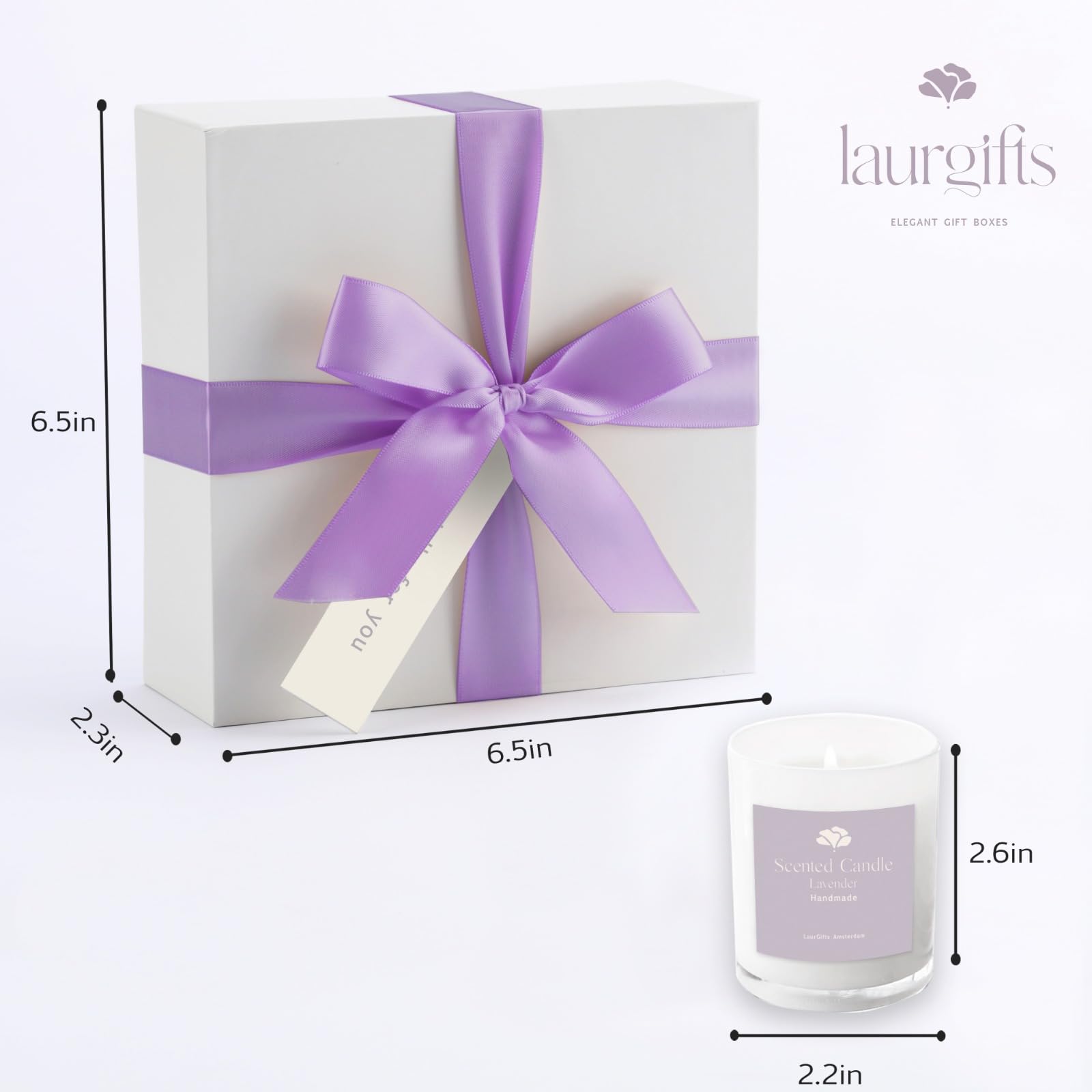 LaurGifts Lavender Spa Gift Box - 6-Piece Self Care Set for Women