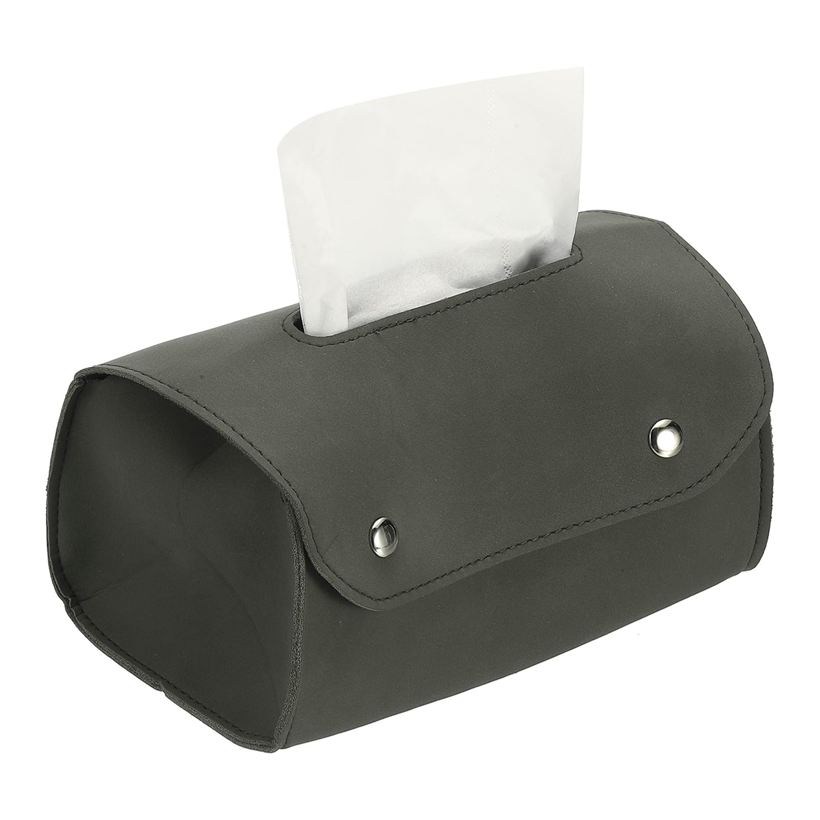 Rectangular PU Leather Tissue Box Cover – Gray Minimalist Bag