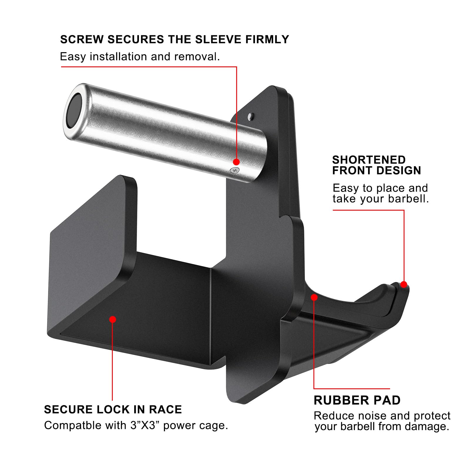 Kipika J-Hooks and Weight Plate Holder Set for 3x3 Power Rack Attachments