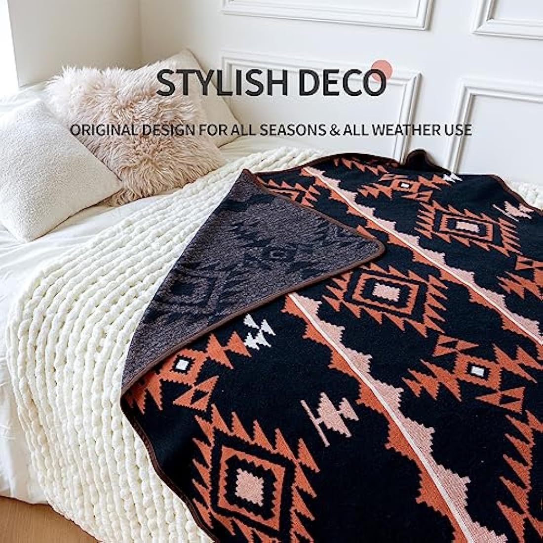 ACUSHLA Merino Wool Throw Blanket | Large Washable Thermal Camping Blanket