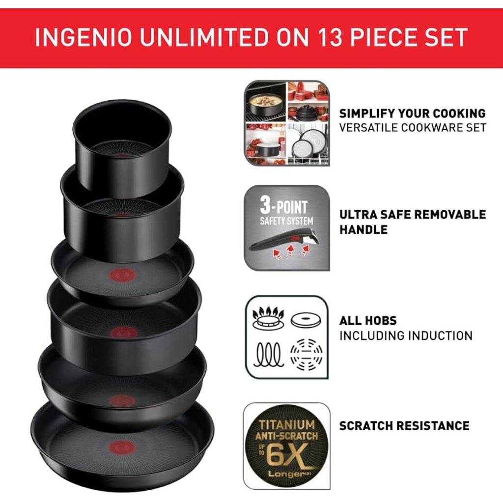 Tefal Ingenio Unlimited ON 13-Piece Non-Stick Induction Pan Set