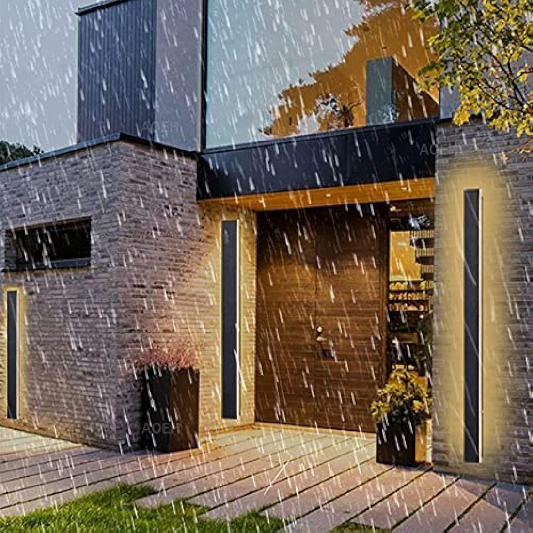 Modern LED Outdoor Wall Sconce | IP65 Waterproof 80cm Black