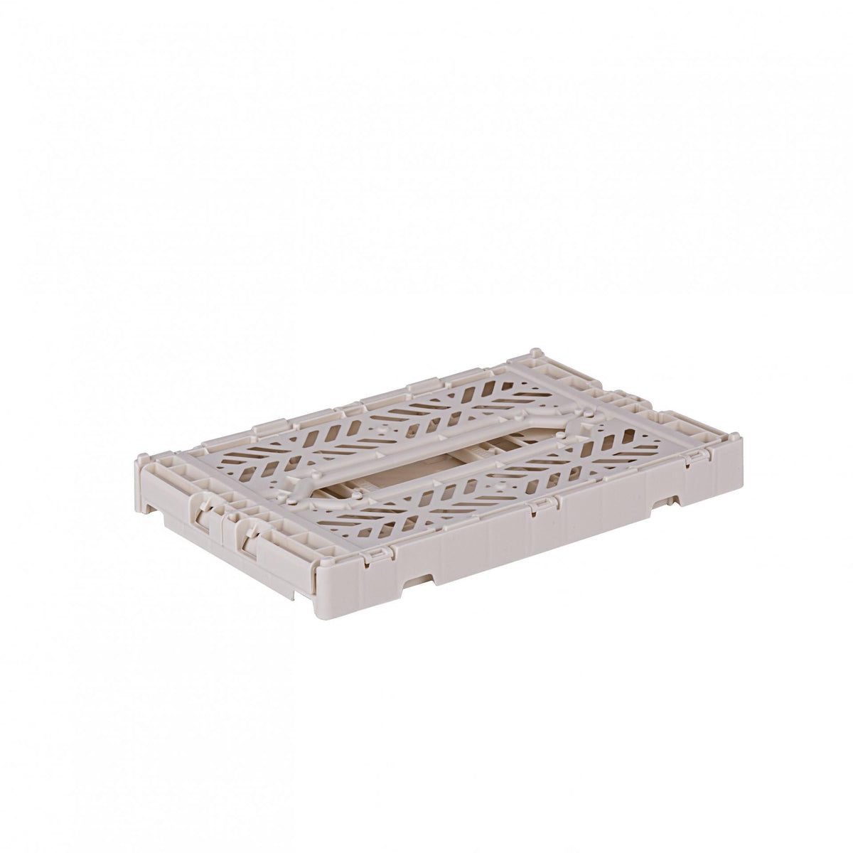 AYKASA Folding Crate, Sturdy Folding Box, Plastic, Stackable, Coconut Milk, Mini 27 x 17 x 11 cm