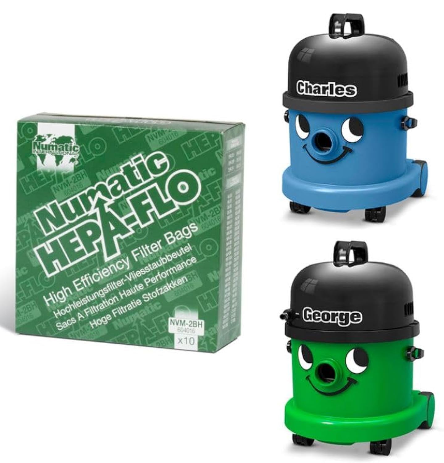 Numatic Hepaflo Vacuum Bags for Henry Charles George XL - 10 Pack